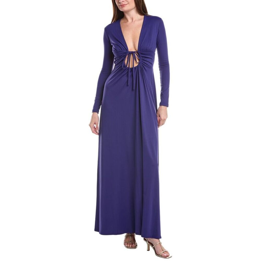Susana Monaco Womens Center Gathered Tie Dress, Blue